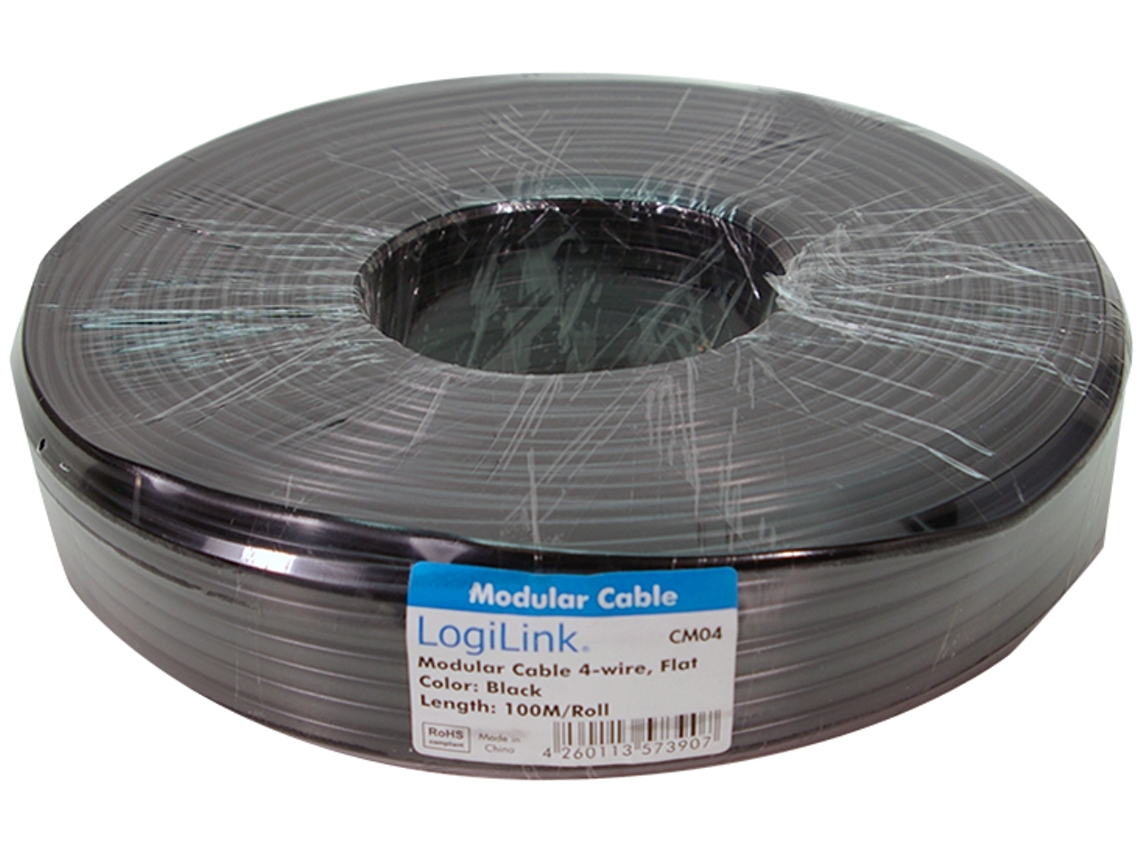 Cabo Telefônico Logilink 100 M 4 Núcleos Plano Branco LOGILINK PROFESSIONAL