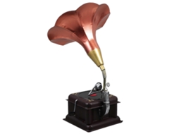 Caixa De Música De Mesa Em Madeira, Estilo Retrô, Decoração Para Bar, Ferro E Resina, 1 Unidade D Marrom Aquaforge