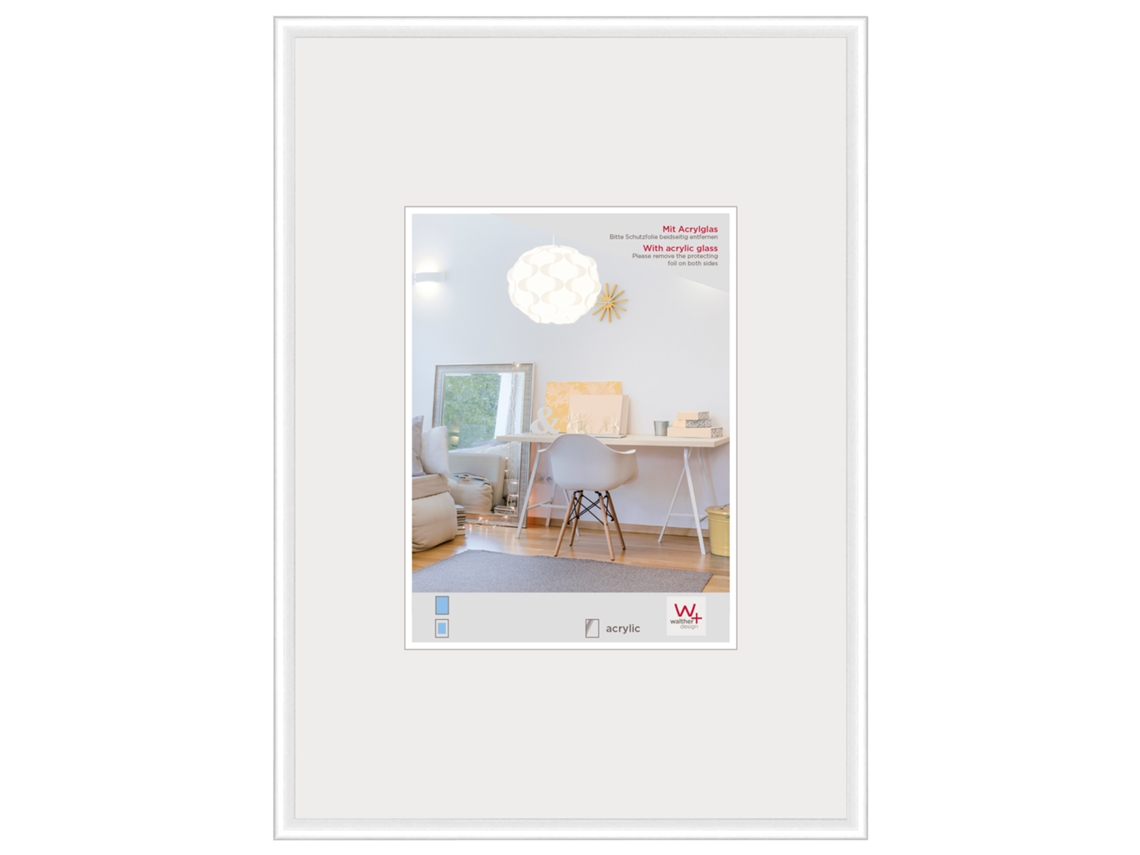 Moldura Novo estilo de vida tamanho 61x91 5 vidro artificial branco MY PERFECT DESIGN