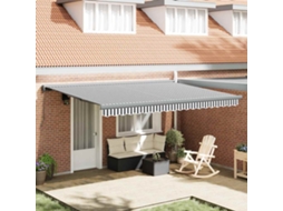 Vidaxl Toldo Retrátil 4,5x3 M Tecido E Alumínio Antracite E Branco