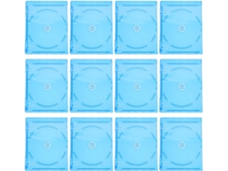 Conjunto De 12 Caixas De Plástico Transparente Para Armazenamento De Cds E Dvds.