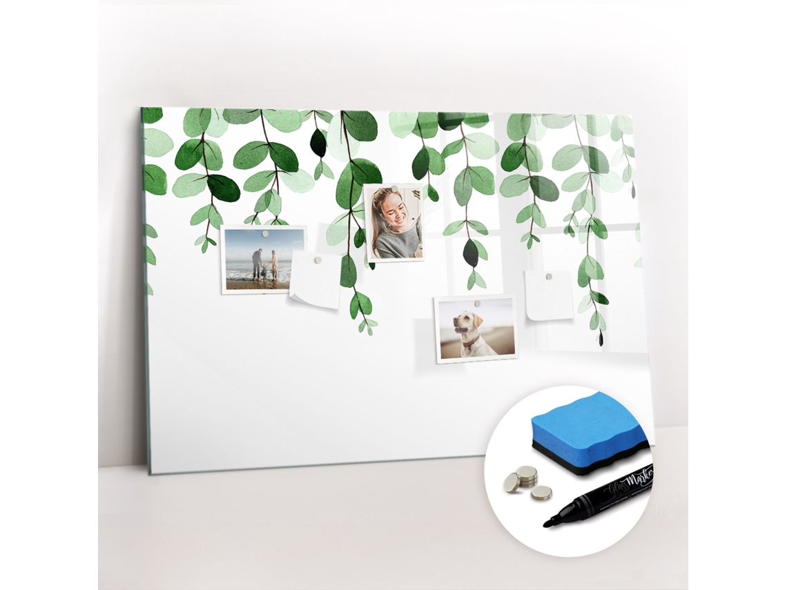 Quadro Magnético Colorido Folhas De Plantas Para O Quarto Das Crianças Espelharte (90x60 Cm)