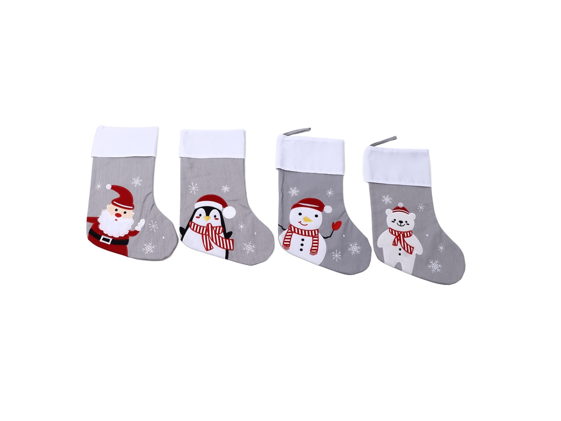 Meias Natal Pinguim Urso Papai Noel Boneco Neve Festa Familiar