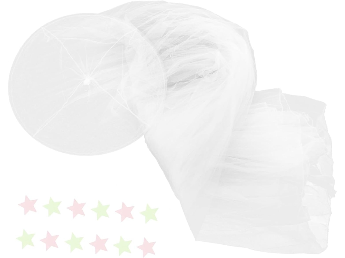 Mosquiteiro Dobrável Yardenfun Para Cama, Com Estampa De Estrelas Brilhantes, Cortina Decorativa Para Casa
