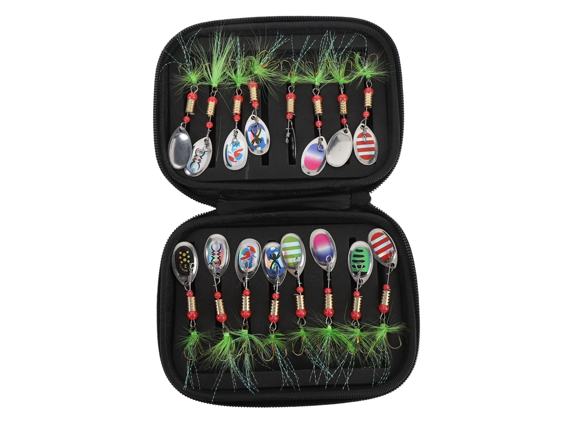Iscas de Pesca Metal Spinnerbait 16pcs para Peixes