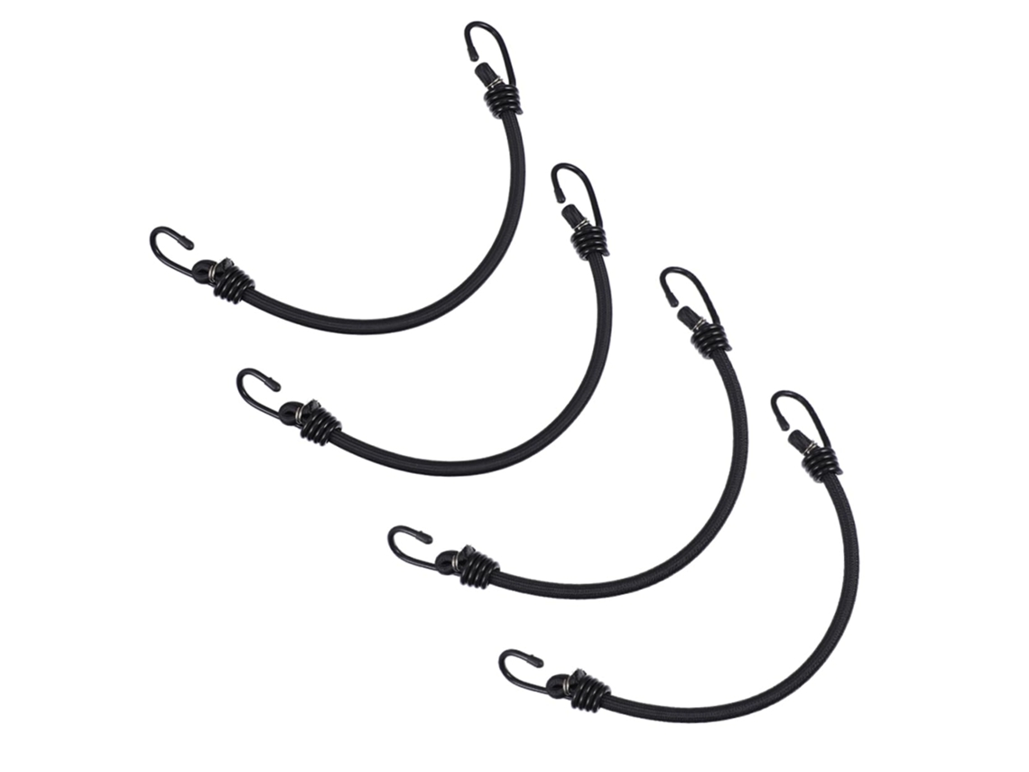 Conjunto De 4 Cordões Elásticos Com Gancho Para Bagagem De Camping E Caminhão.