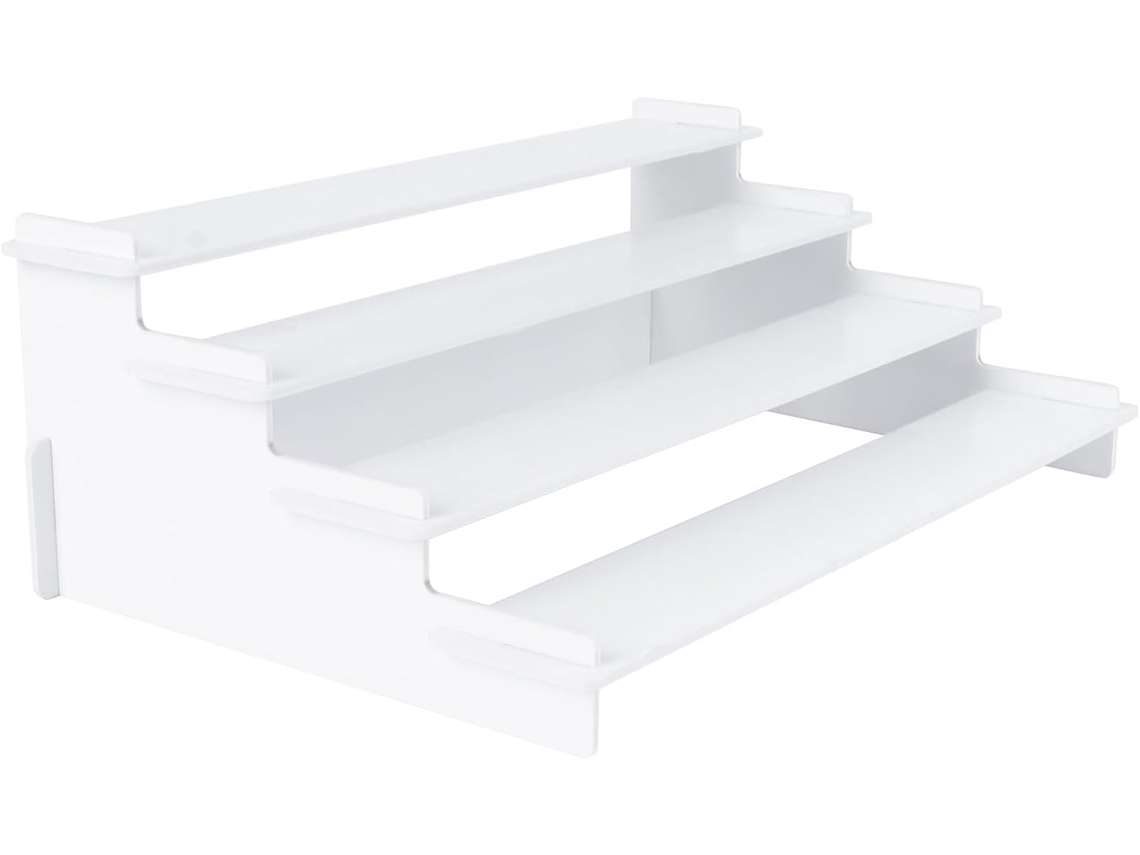 Expositor Trapezoidal Em Acrílico Transparente, Com 4 Níveis