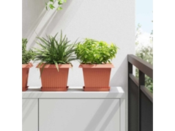 Vidaxl Vasos De Plantas 24 Unid. Vermelho Tijolo Plástico