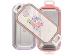 Lancheira De Aço Inoxidável Com Dupla Camada E Estampa Desenho Animado, Hermética, Ideal Para Escritório E Escola, Com