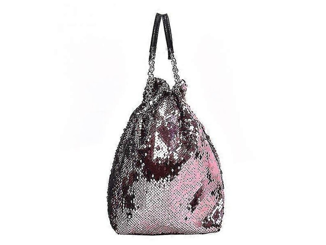Bolsa de Sequin com Corda e Cadeia para Mulher, Bolsa de Ombro Crossbody, Moda S/MARCA
