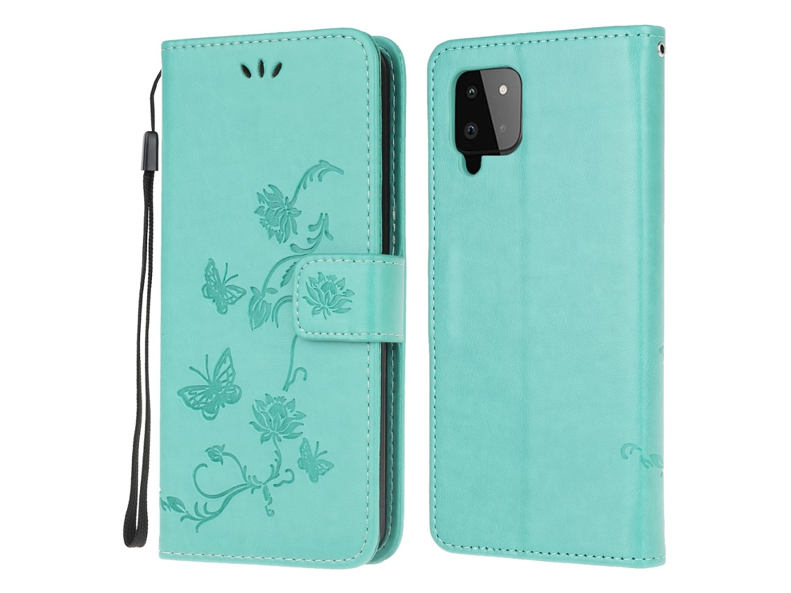 Capa Estampa Borboleta Version Para Samsung Galaxy A22 Pele Sintética Azul