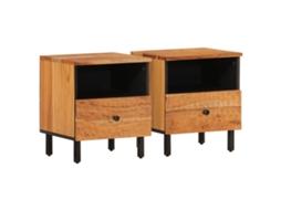 Bedside Cabinet, Bedside Cabinets Vidaxl Marrom Madeira De Acácia (n/a)