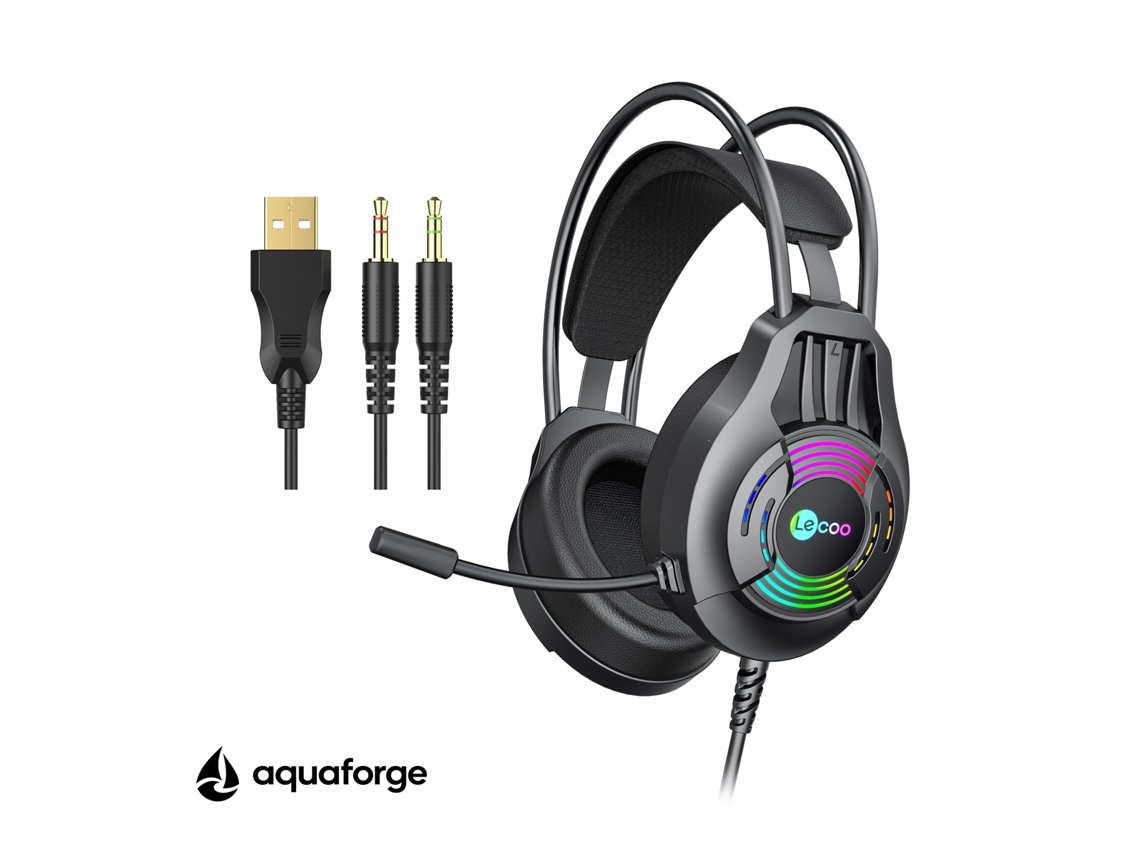 Headset Gaming Com Microfone Led Rgb Som Estéreo 3,5 Mm