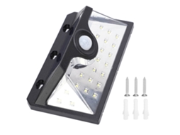 Lâmpada Solar de Parede com Sensor 24led para Jardim, Pátio, Segurança S/MARCA
