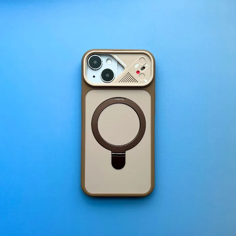Capa Magnética Mecânica Dinâmica Para Iphone 11 (marrom), Com Suporte De Metal E Resistente A Impactos.