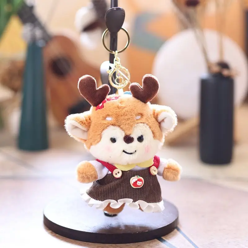 Mini Chaveiro de Pelúcia de Veado com Chifres, Enfeite para Bolsa MDUG (estilo 2)