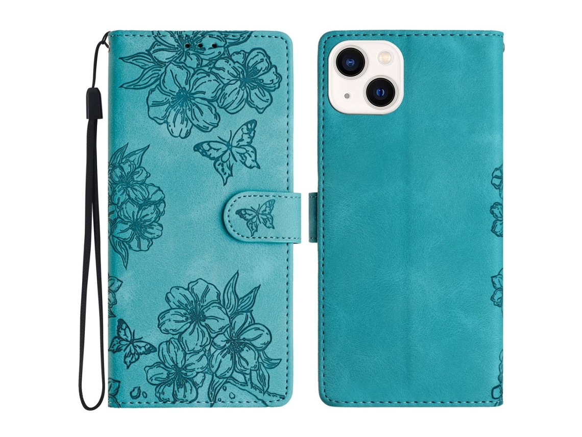 Capa Para Iphone 14 Plus Pele Sintética Verde