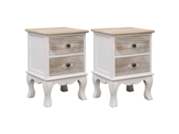 Bedside Cabinet, Bedside Cabinets Vidaxl Branco Madeira De Paulownia (n/a)
