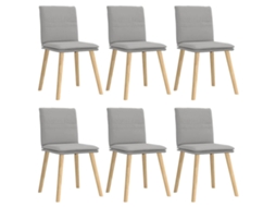 Cadeiras de Jantar 6 Pcs Tecido Cinza Nuvem MAISON EXCLUSIVE