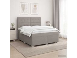 Vidaxl Cama Box Spring Com Colchão Cinzento-acastanhado 140 X 200 Cm