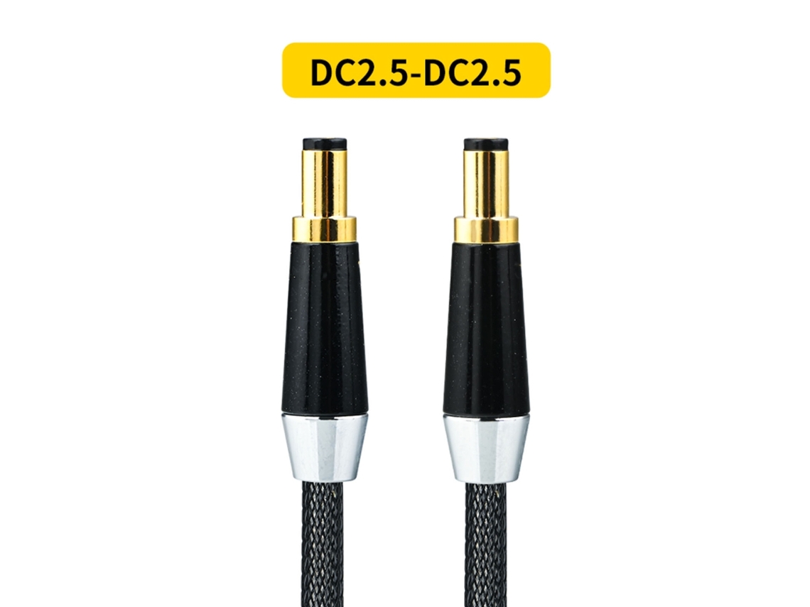 Cabo De Alimentação Hifi Dc 0, 5 Mm Com Conector De Aviação Para Cabo De Áudio Dc2.5/2.1 2 Pinos Em Prata Esterlina
