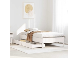 Vidaxl Cama Sem Colchão 75x190 Cm Madeira De Pinho Maciça Branco