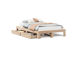 Cama Sem Colchão 120x190 Cm Madeira de Pinho Maciça MAISON EXCLUSIVE