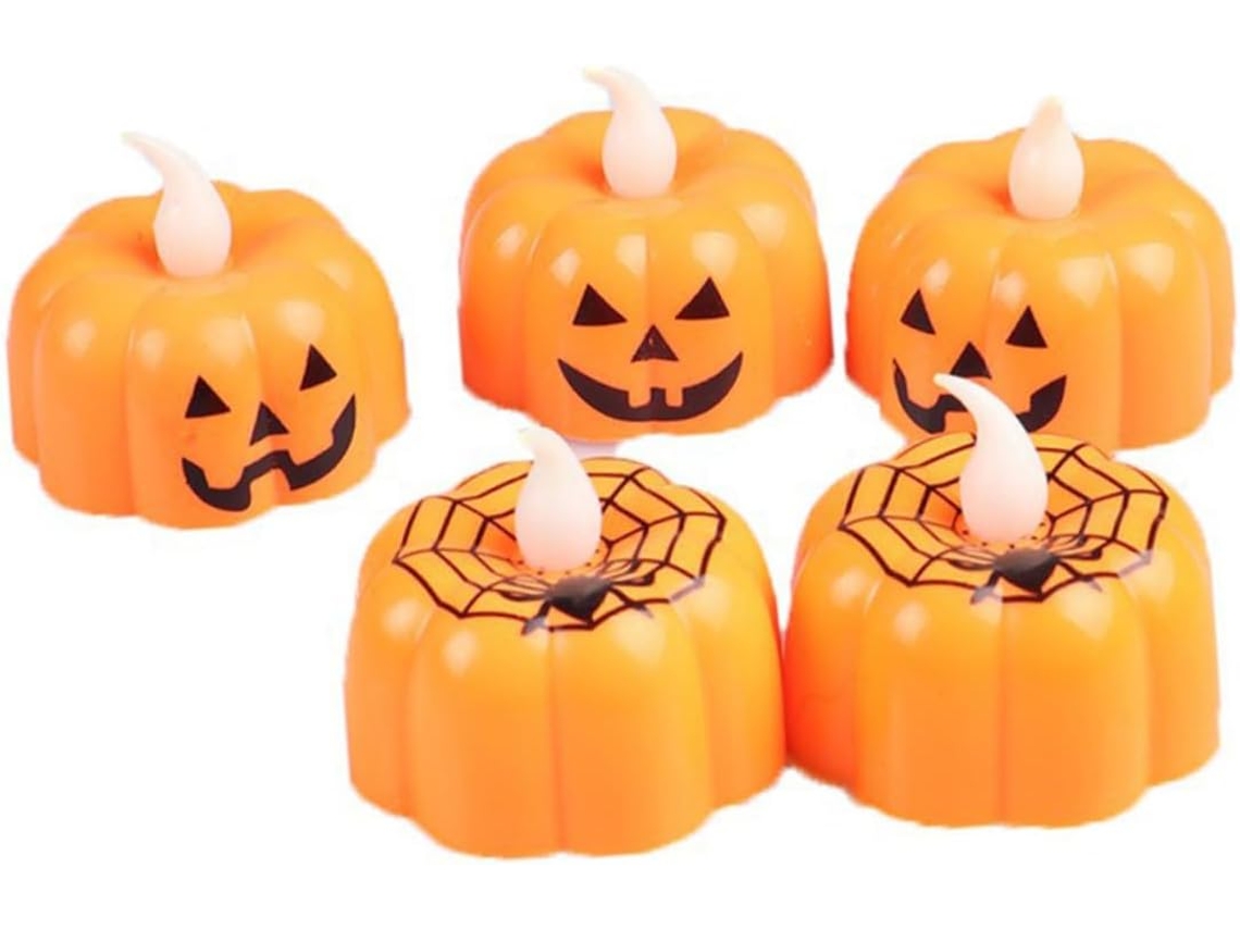 Conjunto De 5 Lanternas De Abóbora Com Luzes Led Para Festa De Halloween Decoração Eletrônica Em Formato De Abóbora Conjunto De 5 Lan Gokoco