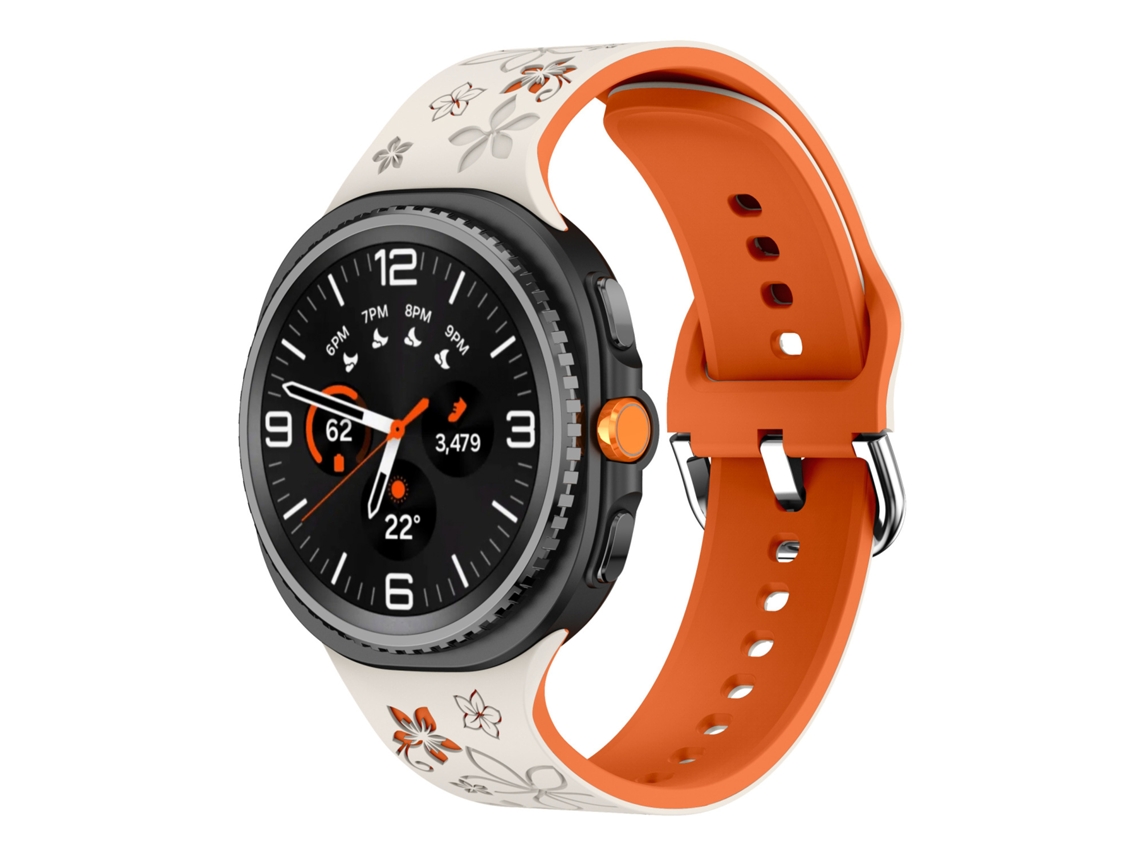 Pulseira de silicone laranja estrelada para Samsung Galaxy Watch 9 40/44mm