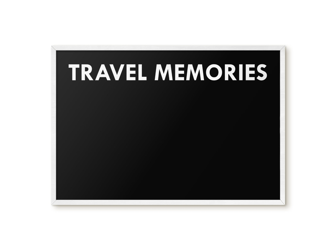 Quadro magnético de parede para recordações de viagens para o quarto Espelharte (60x40 cm)