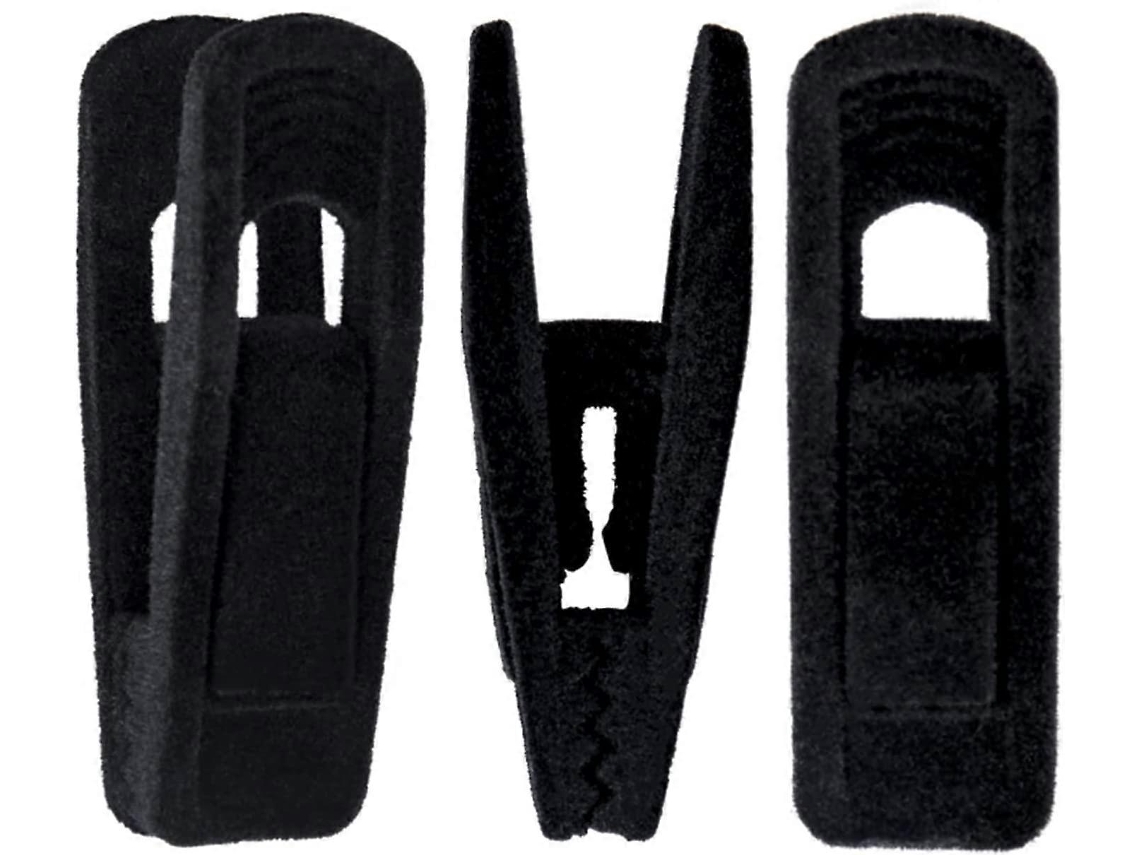 20 Pinças para Cabides de Veludo Preto, Material Polipropileno, para Roupa Infantil, Calças e Saias