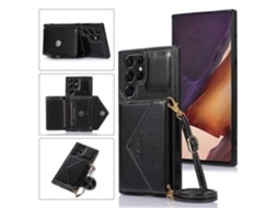 Capa De Couro Para Celular Samsung Galaxy S23 Ultra 5g, Tipo Carteira, Transversal, Tipo Cartão