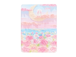 Capa De Silicone Protetora Para Ipad Com Porta Lápis, Design Mar De Flores À Luz Da Lua.