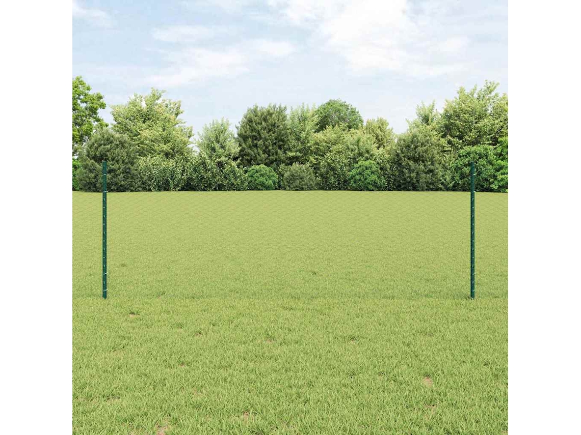 Vidaxl Cerca Hexagonal Com Poste 50 X 0,8 M Aço Revestido De Pvc Verde
