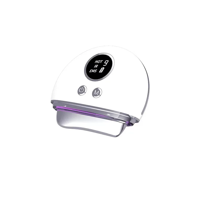 (branco) Aparelho Ems Facial Gua Sha Com Terapia De Luz Vermelha, Funções De Massagem Facial E No Pescoço
