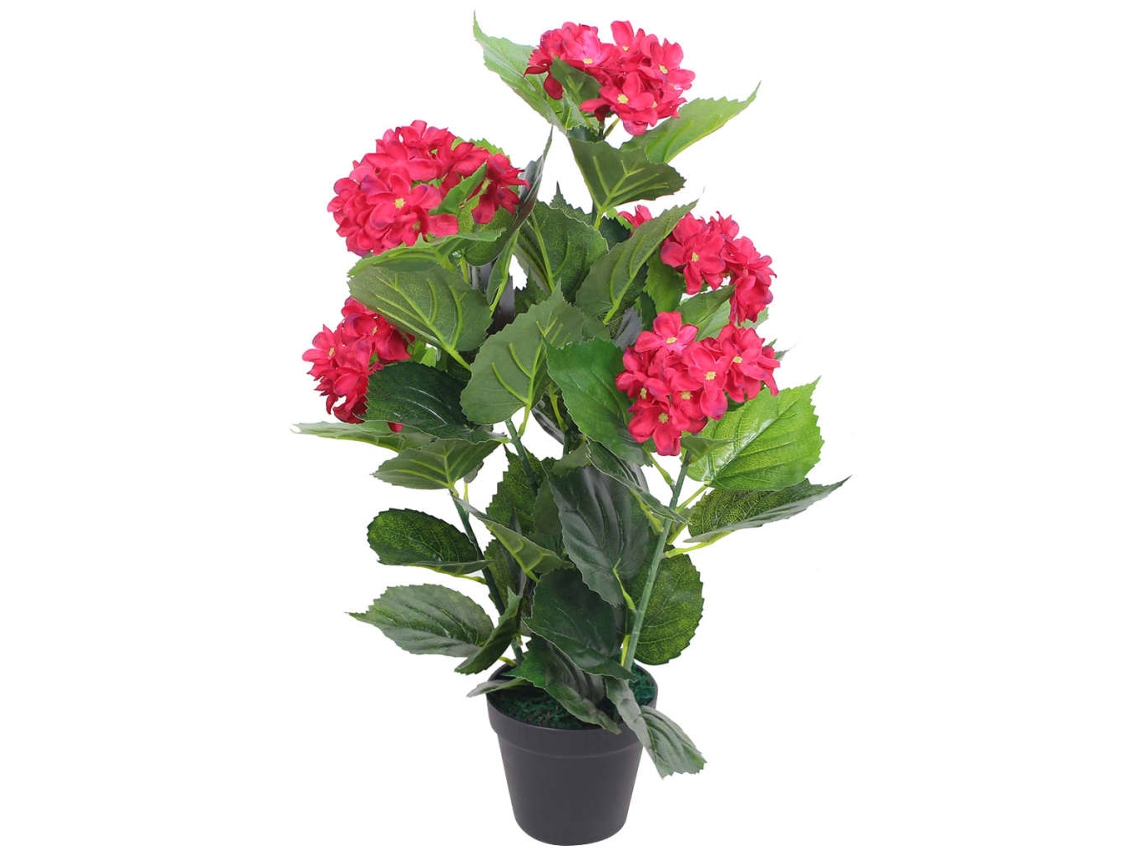 Planta Hortãªnsia Artificial Com Vaso 60 Cm Vermelha DKD HOME DECOR