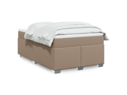 Vidaxl Cama Com Molas/colchão 120x200 Cm Couro Artificial Cappuccino