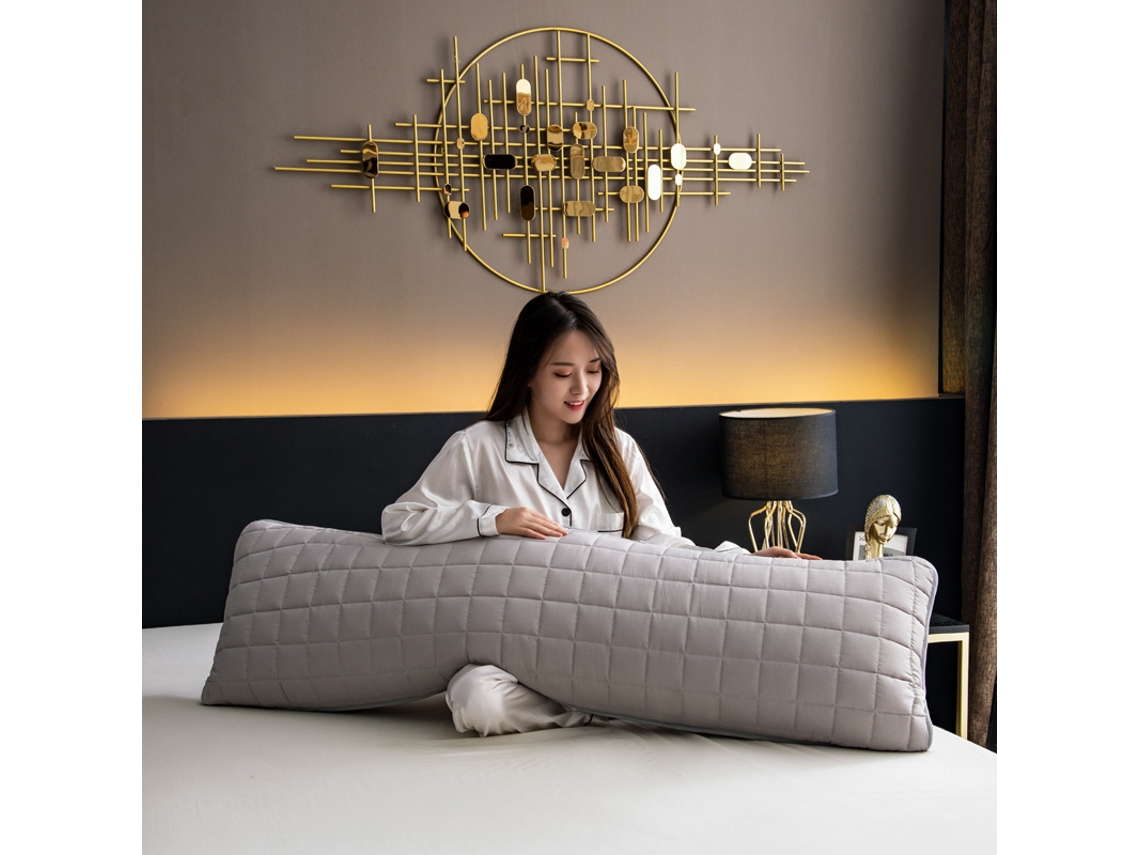 Fronhas de Algodão Laváveis de 1 Peça para Quarto Cinza EVELTEK 48x180cm