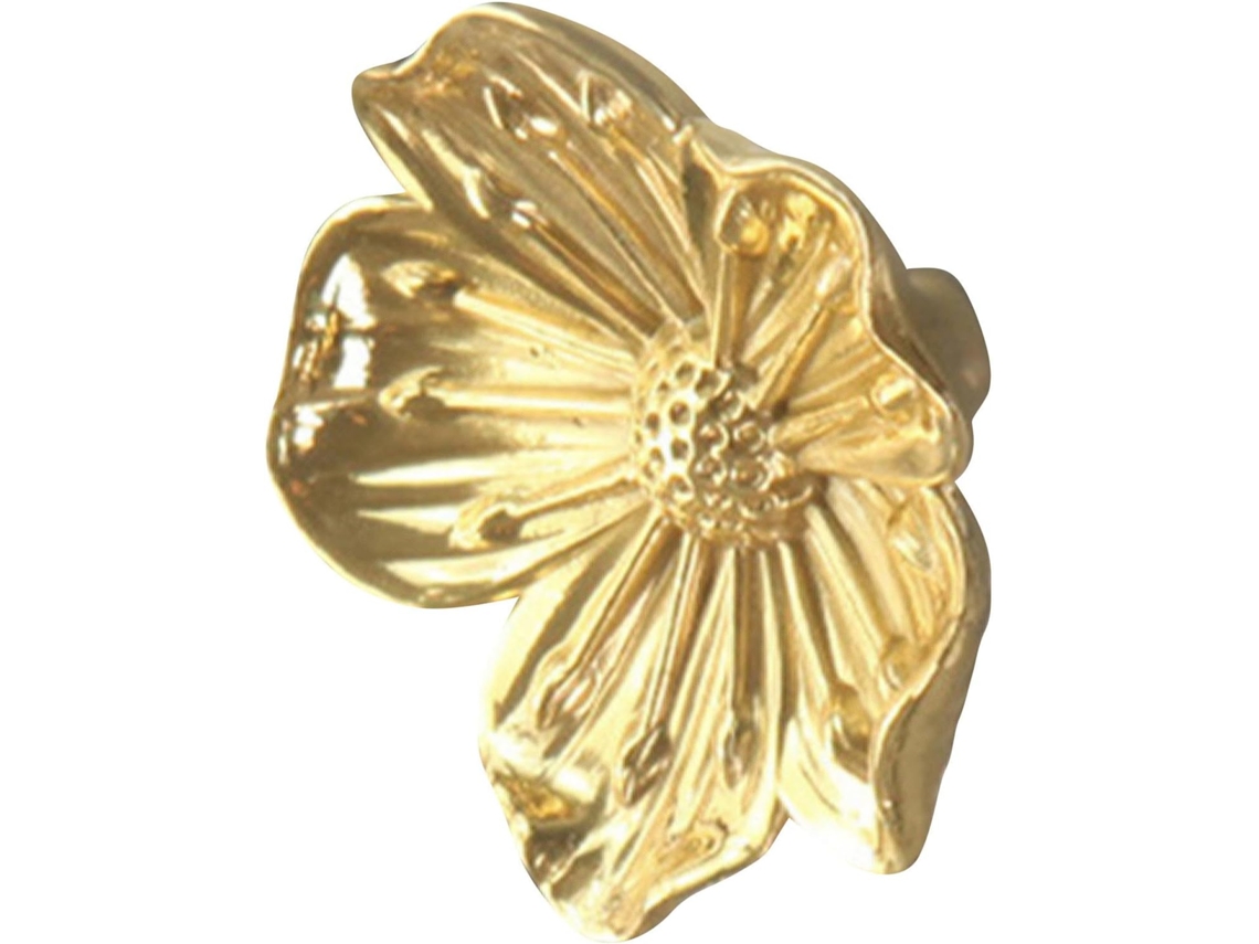 Puxador Genérico Dourado Em Latão Com Formato De Flor Para Gavetas E Sapateiras, Delicado, Com Um Único Furo