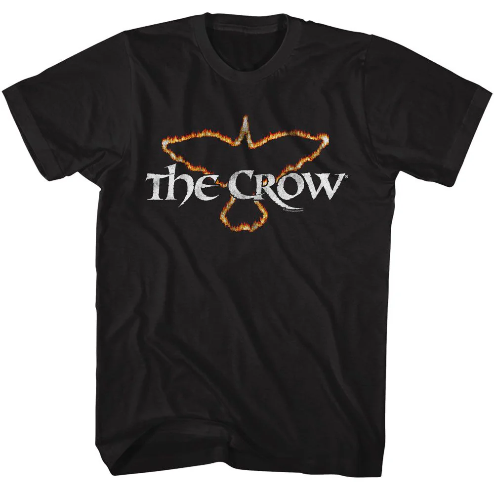 Unisex Adult T-shirt Rockinstone The Crow Movie Flaming Crow Black Sizexxxl