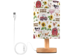 Abajur De Cabeceira Aquarelado Com Porta Usb, Sem Necessidade De Lâmpada, Luz Led Quente Para Quarto, Sala De Estar