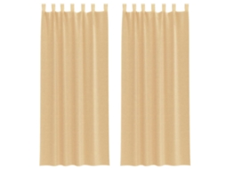 Maison Exclusive - Cortinas De Voile Com Laços 2 Pcs Areia 140x260 Cm