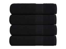 Vidaxl Toalhas De Mãos Frogn 4 Pcs 50x100 Cm 360 G/m² Preto