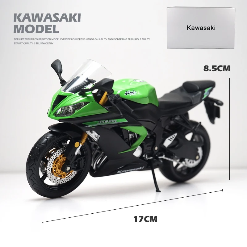 (verde) Modelo De Motocicleta Em Liga Metálica Na Escala 1:12 Com Amortecedor - Brinquedo Colecionável