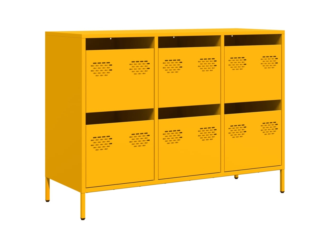Aparador Aço Laminado a Frio Amarelo Mostarda MAISON EXCLUSIVE (101,5x39x73,5 cm)