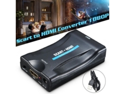 Tempsa Scart para HDMI Conversor Scart para HDMI Adaptador 1080p HD para Vídeo Áudio DVD