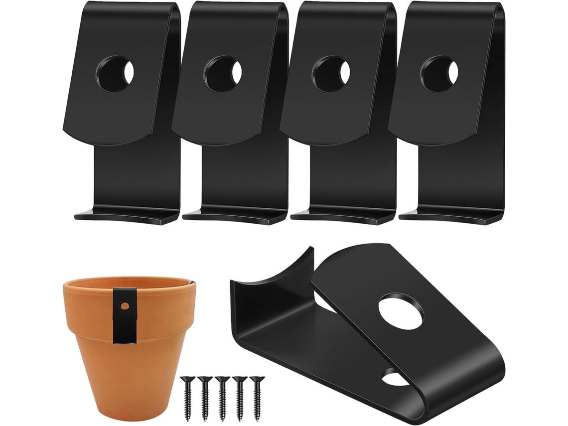 Conjunto De 5 Ganchos De Parede Em Metal Preto, Versáteis E Fáceis