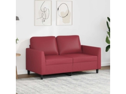 Vidaxl Sofá De 2 Lugares 120 Cm Couro Artificial Vermelho Tinto