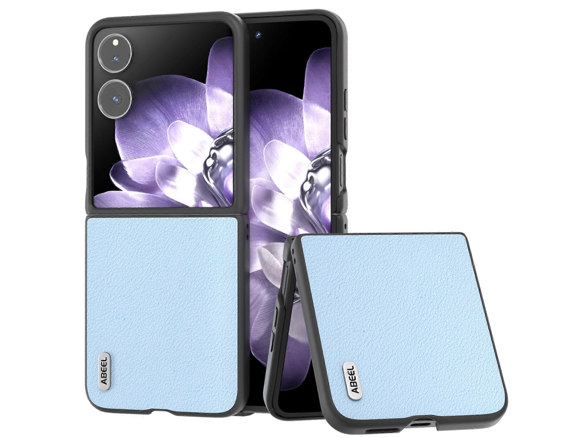 Capa De Celular Abeel Em Couro Com Borda Preta E Ondas