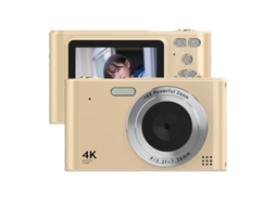 Câmera digital portátil Yizhood (Gold) 4K de alta resolução com zoom de 16x e luz pré-ativada